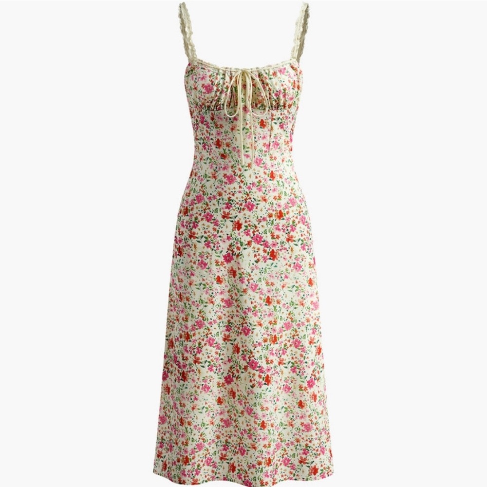 Commense Floral Midi Dress - Multicolor
